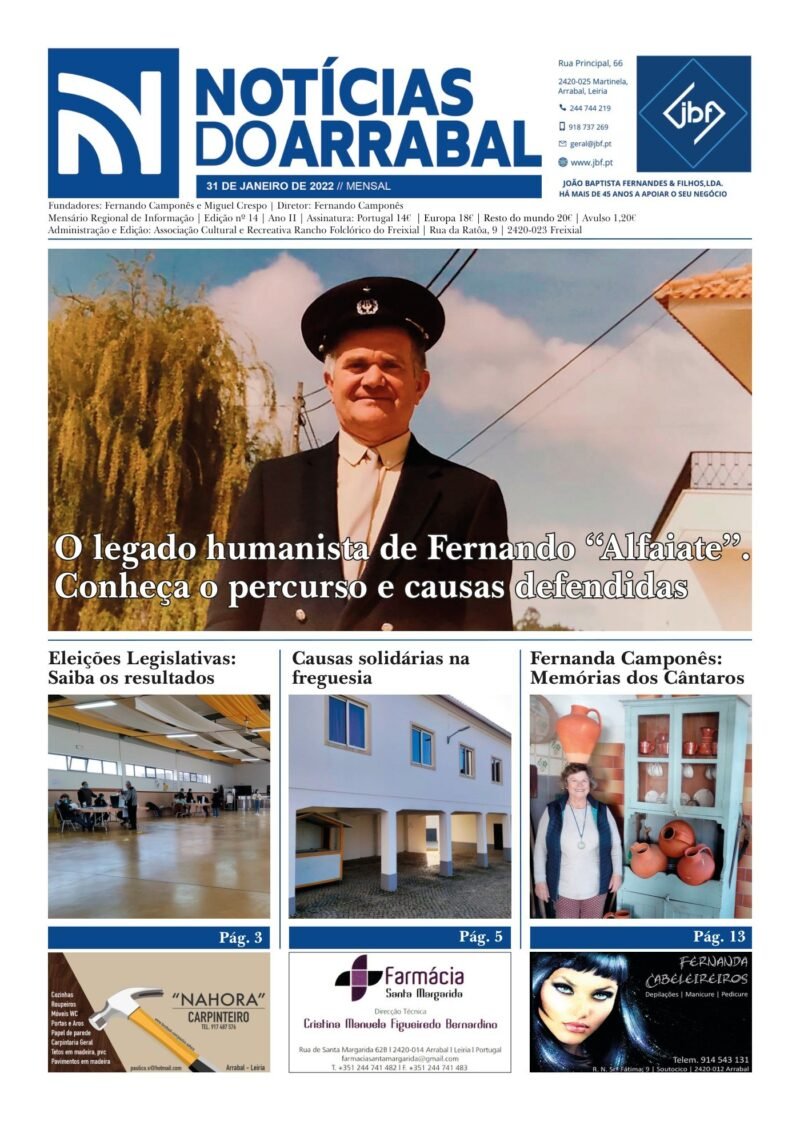 Capa — Notícias do Arrabal n.º 14 – janeiro de 2022