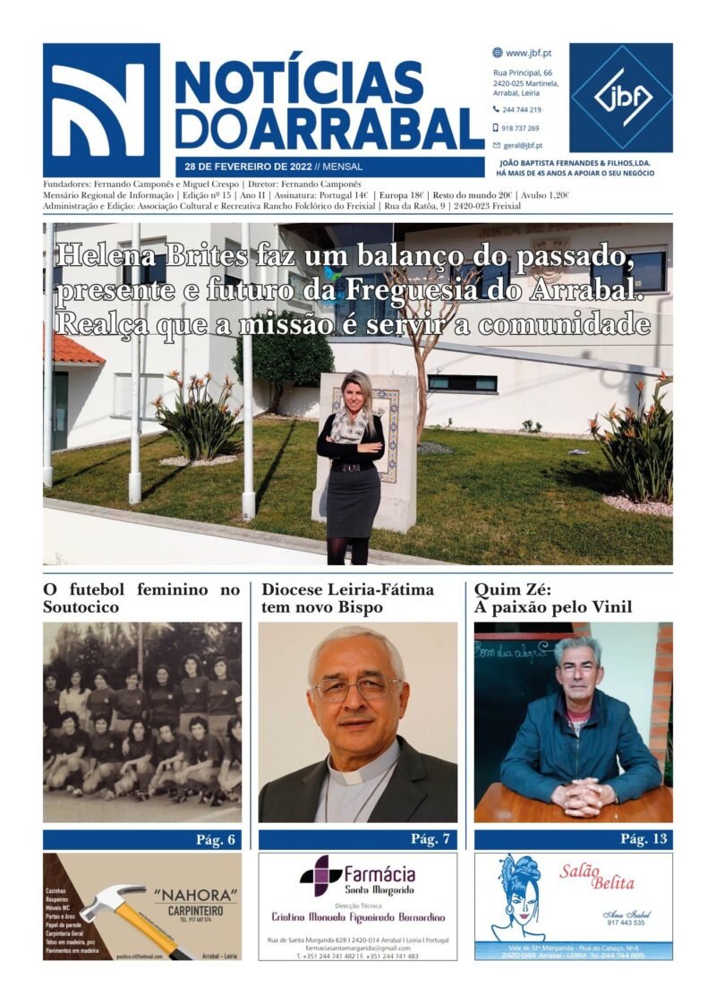 Capa — Notícias do Arrabal n.º 15 – fevereiro de 2022
