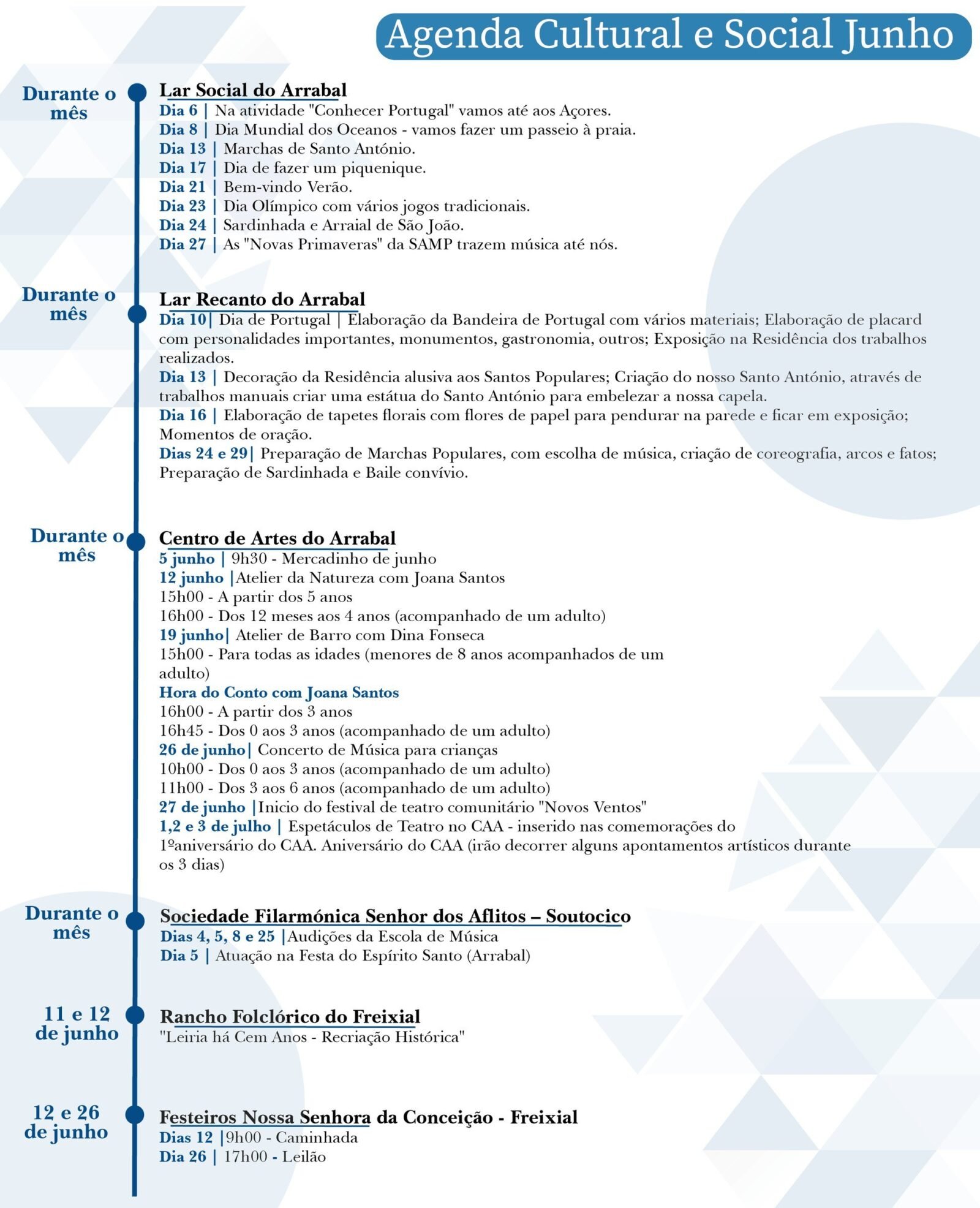 Agenda Cultural e Social Junho