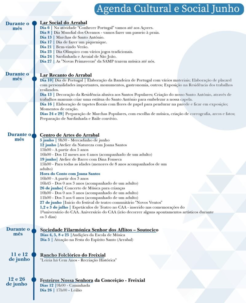 Agenda Cultural e Social Junho