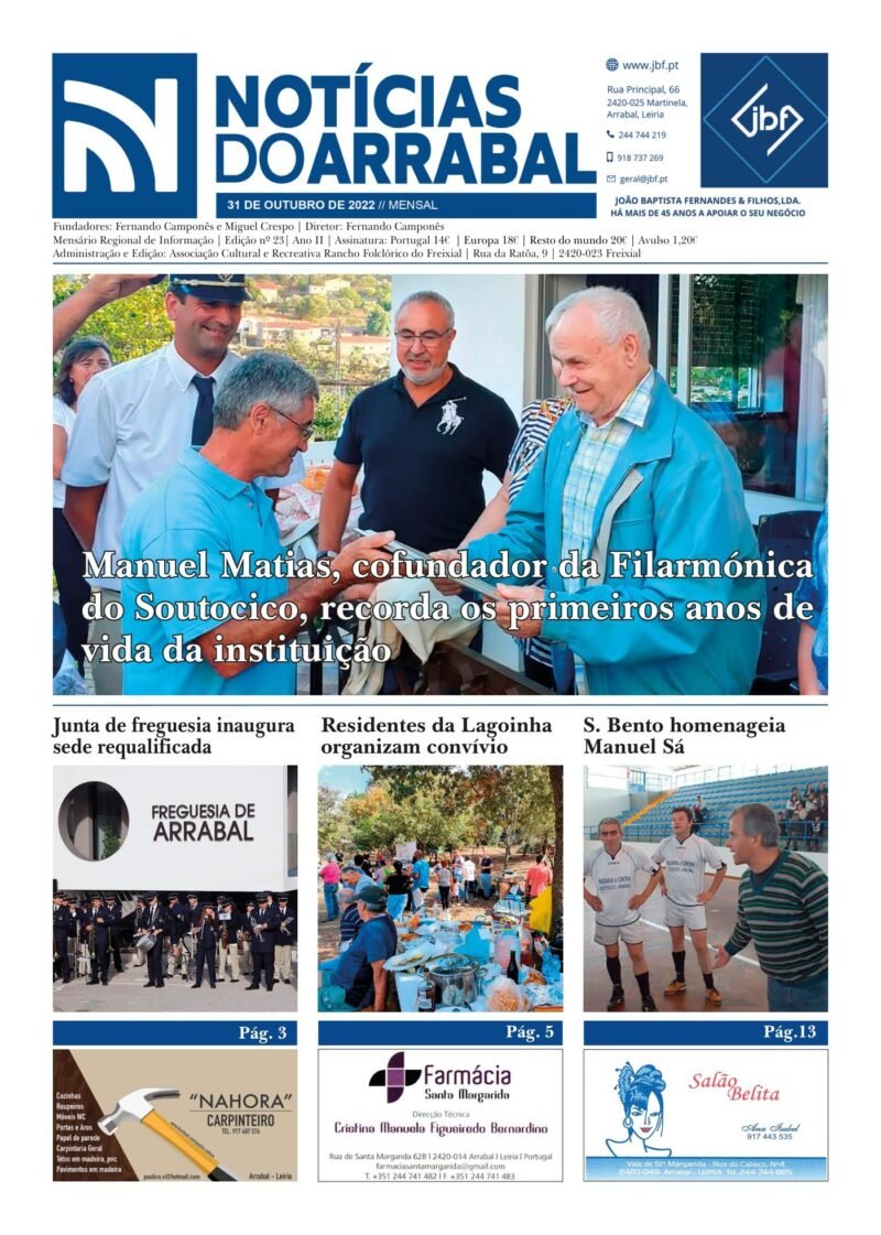 Capa — Notícias do Arrabal n.º 23 – outubro de 2022