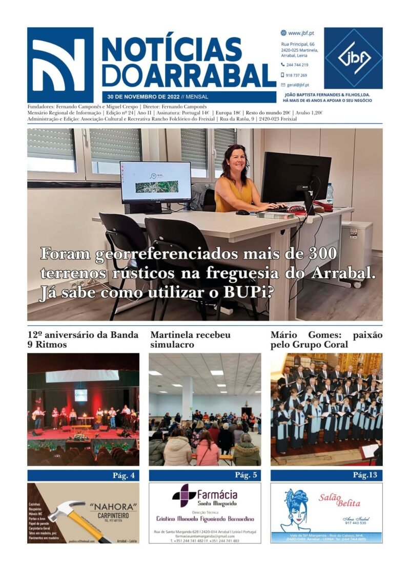 Capa — Notícias do Arrabal n.º 24 – novembro de 2022