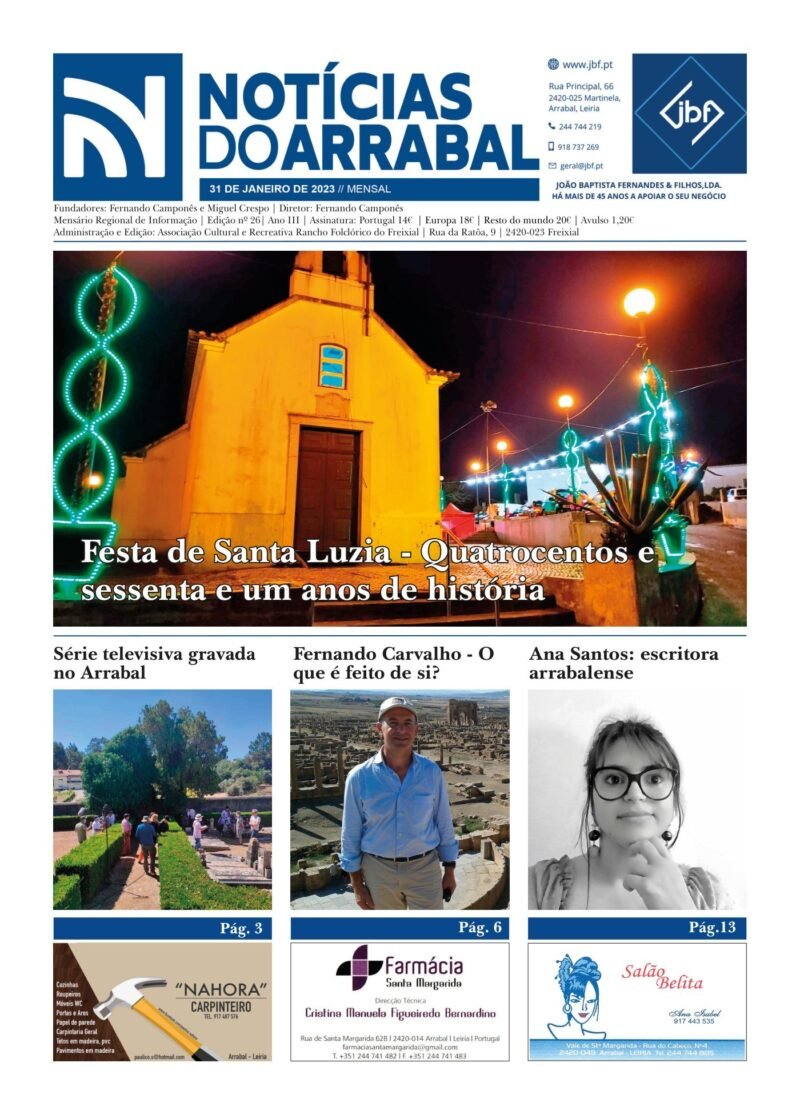 Capa — Notícias do Arrabal n.º 26 – janeiro de 2023