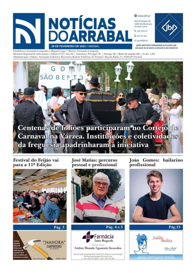 Capa — Notícias do Arrabal n.º 27 – fevereiro de 2023
