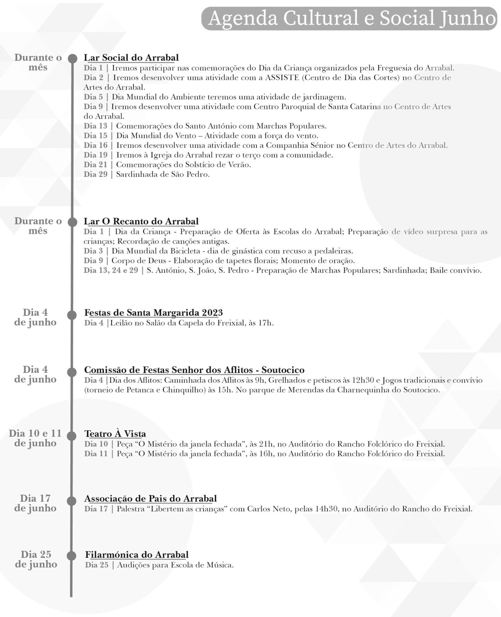 Agenda Cultural e Social Junho