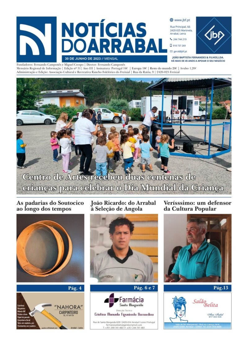 Capa — Notícias do Arrabal n.º 31 – junho de 2023