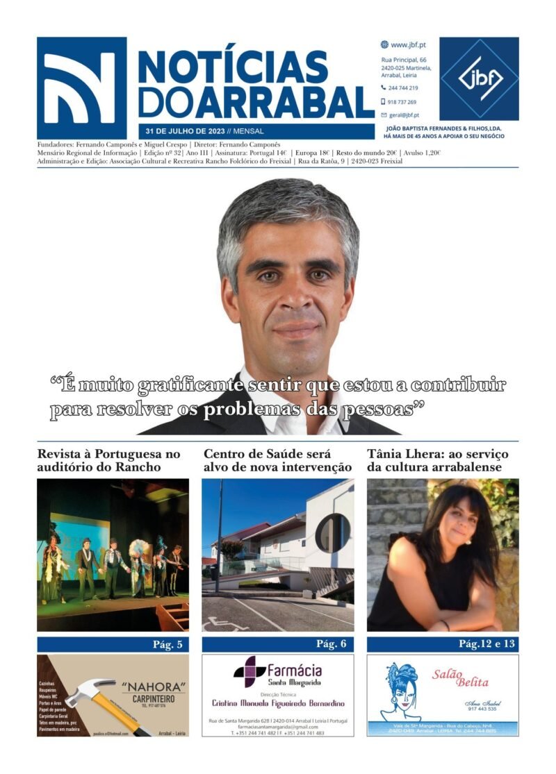 Capa — Notícias do Arrabal n.º 32 – julho de 2023
