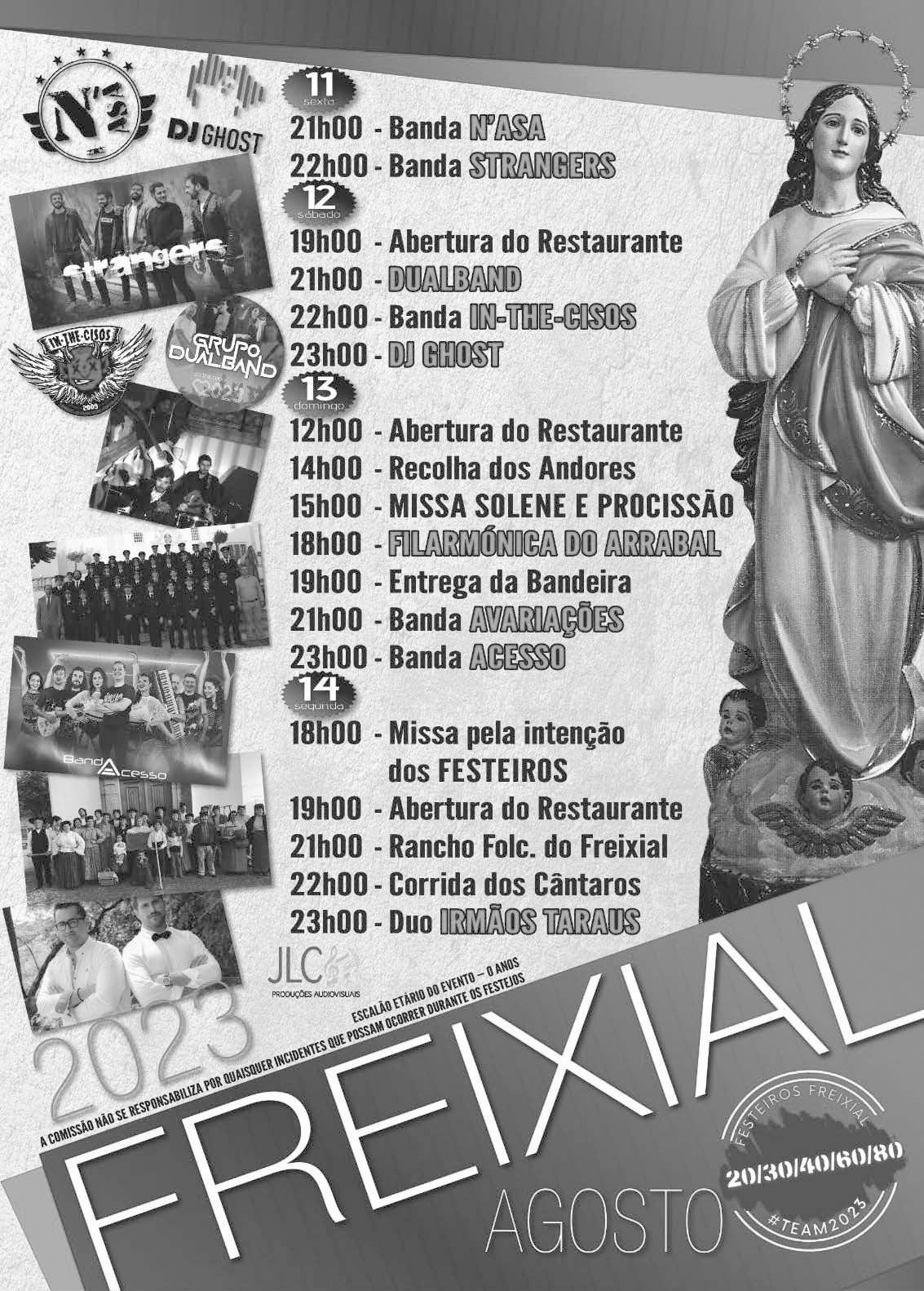 Cartaz das festas do Freixial, agosto de 2023