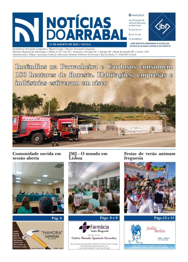 Capa — Notícias do Arrabal n.º 33 – agosto de 2023