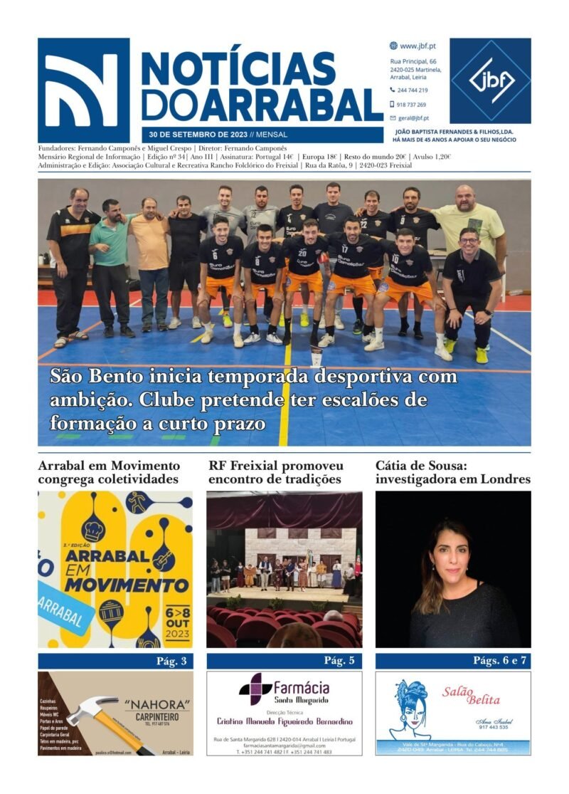 Capa — Notícias do Arrabal n.º 34 – setembro de 2023