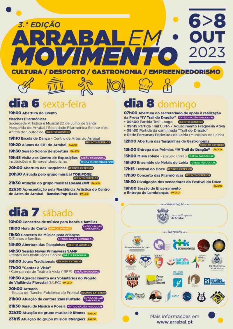 Cartaz com o programa do “Arrabal em Movimento”