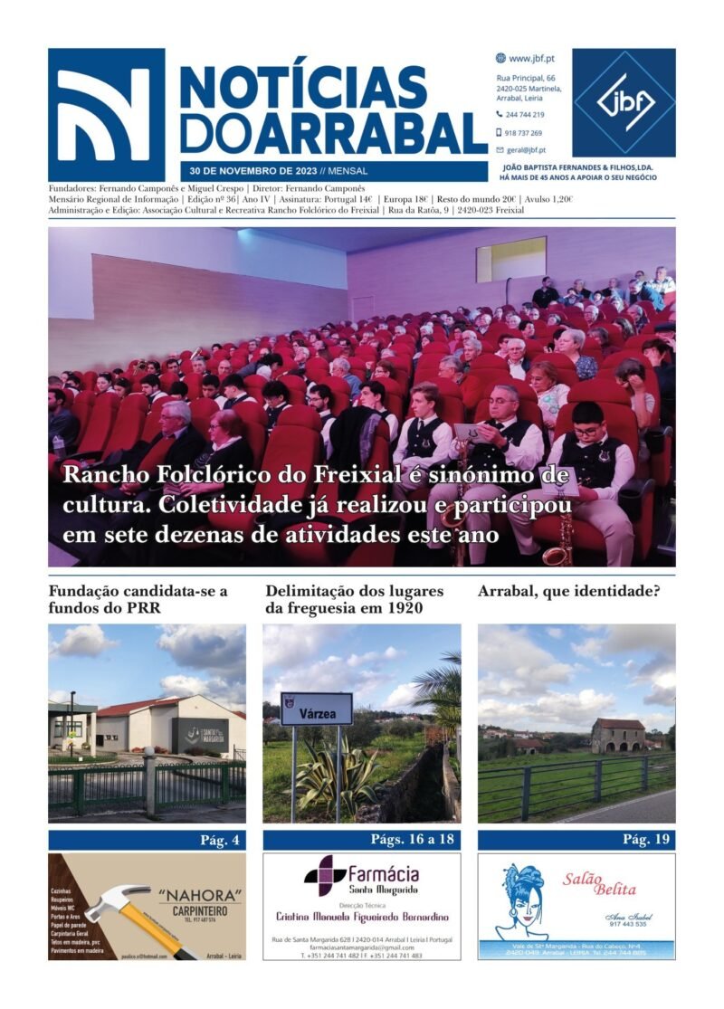 Capa — Notícias do Arrabal n.º 36 – novembro de 2023