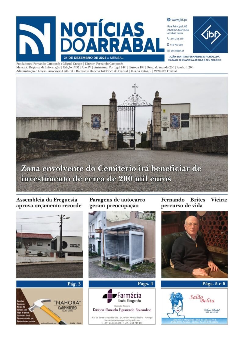 Capa — Notícias do Arrabal n.º 37 – dezembro de 2023