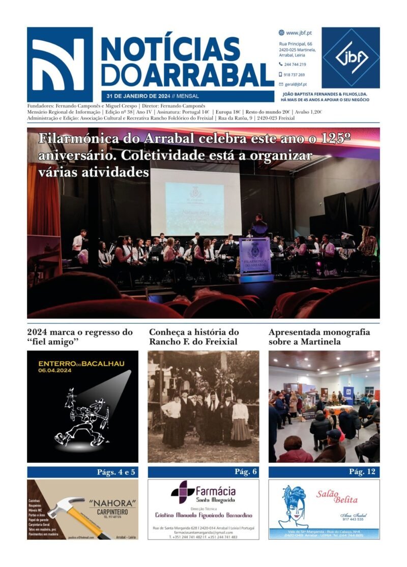 Capa — Notícias do Arrabal n.º 38 – janeiro de 2024