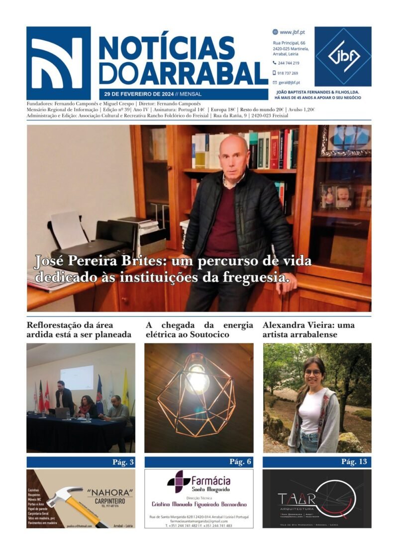Capa — Notícias do Arrabal n.º 39 – fevereiro de 2024