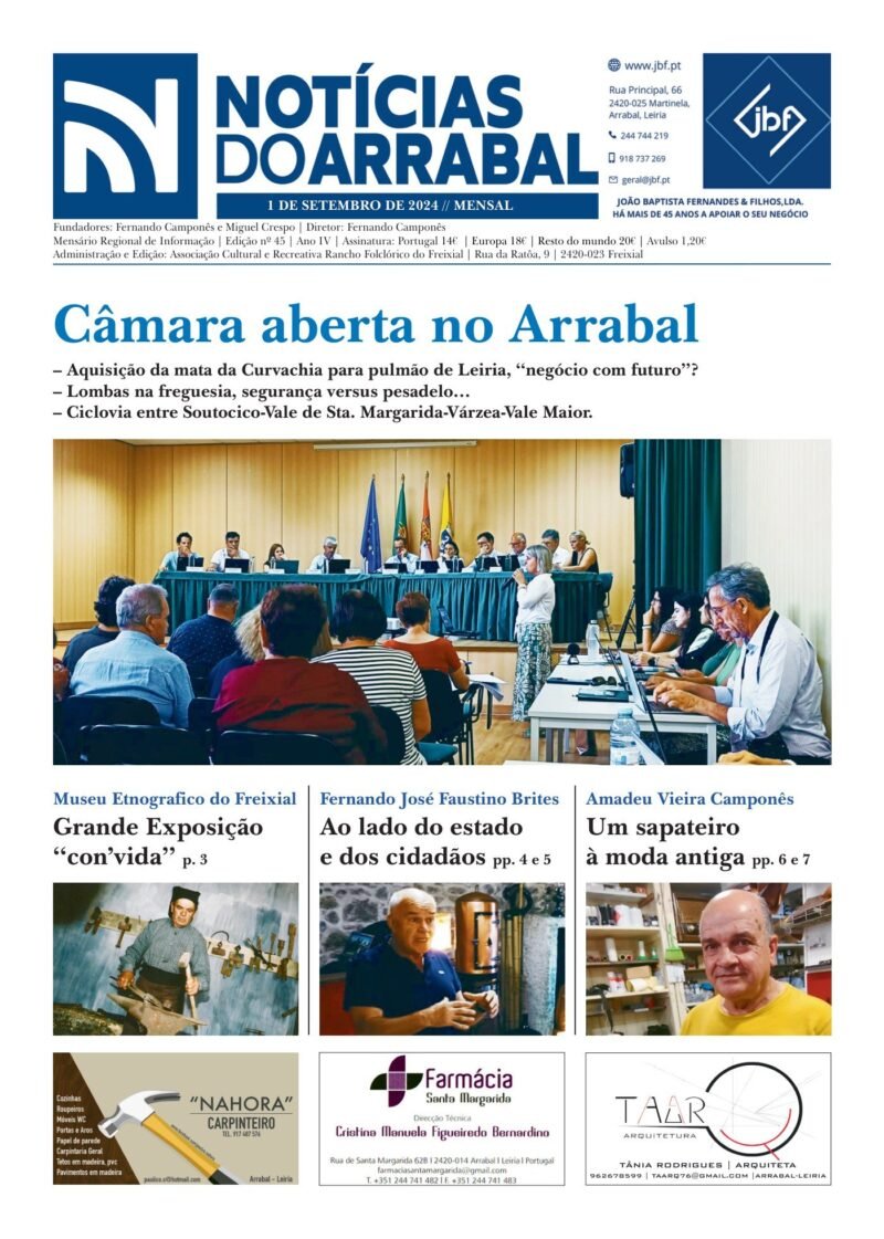 Capa — Notícias do Arrabal n.º 45 – setembro de 2024