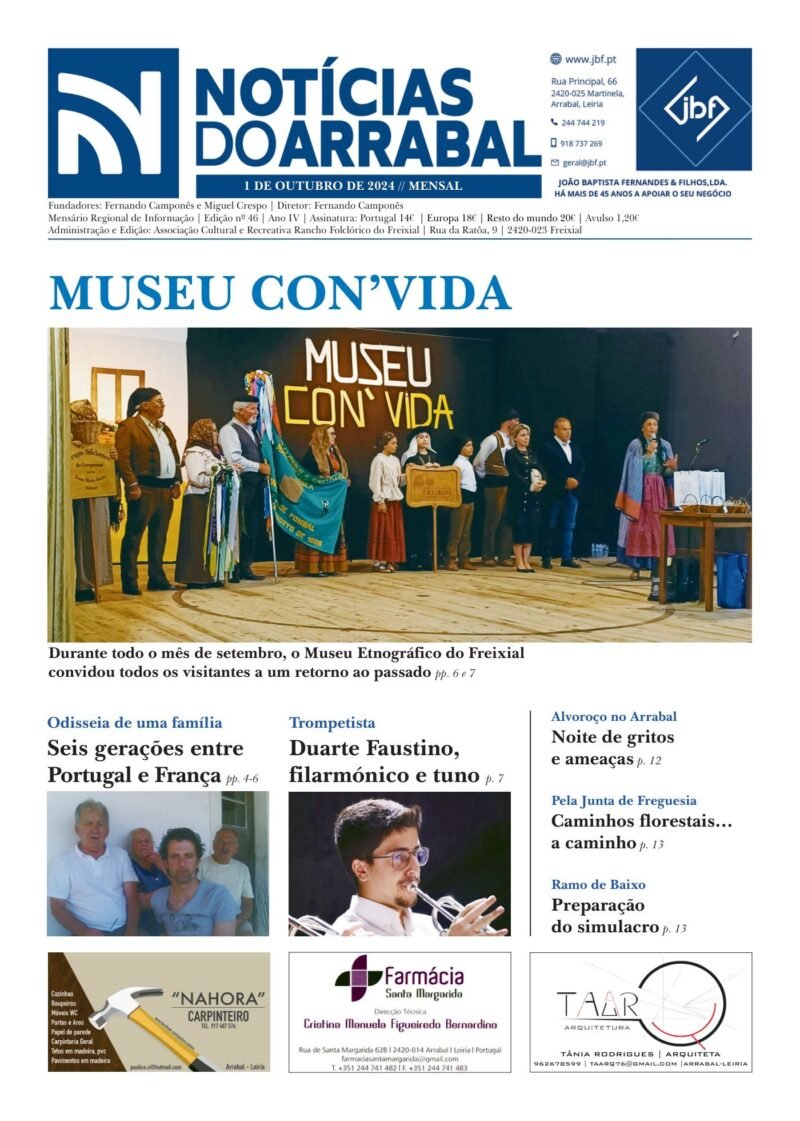 Capa — Notícias do Arrabal n.º 46 – outubro de 2024