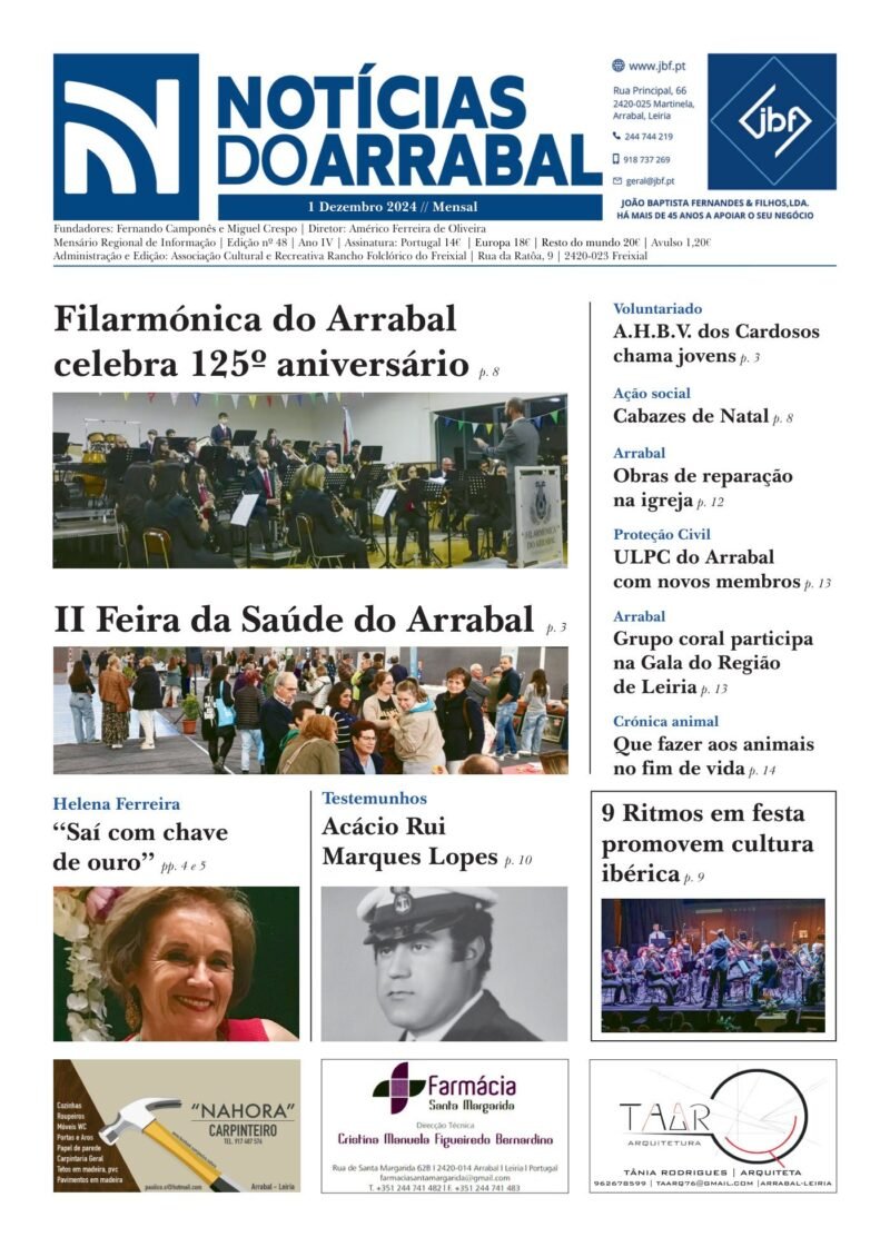 Capa — Notícias do Arrabal n.º 48 – dezembro de 2024