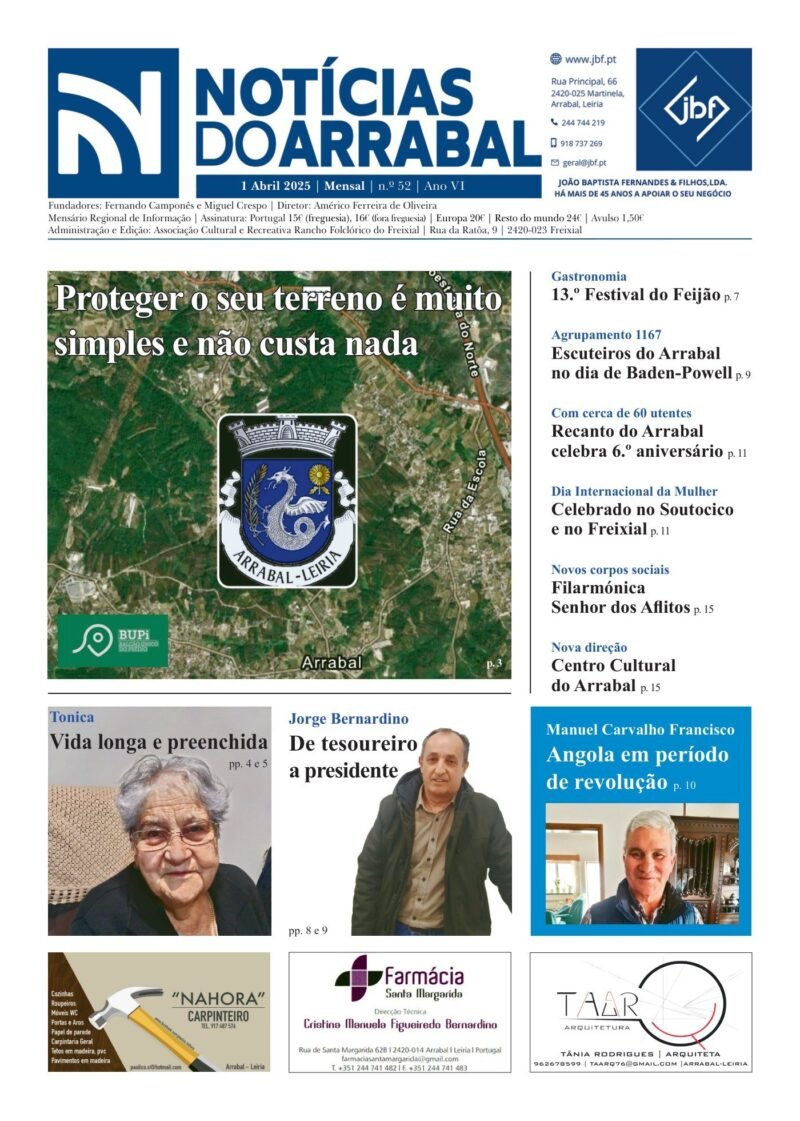 Capa — Notícias do Arrabal n.º 52 – abril de 2025