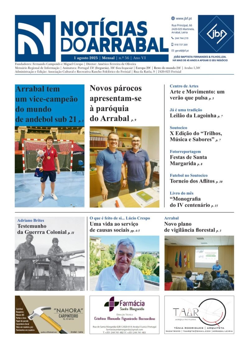 Capa — Notícias do Arrabal n.º 56 – agosto de 2025