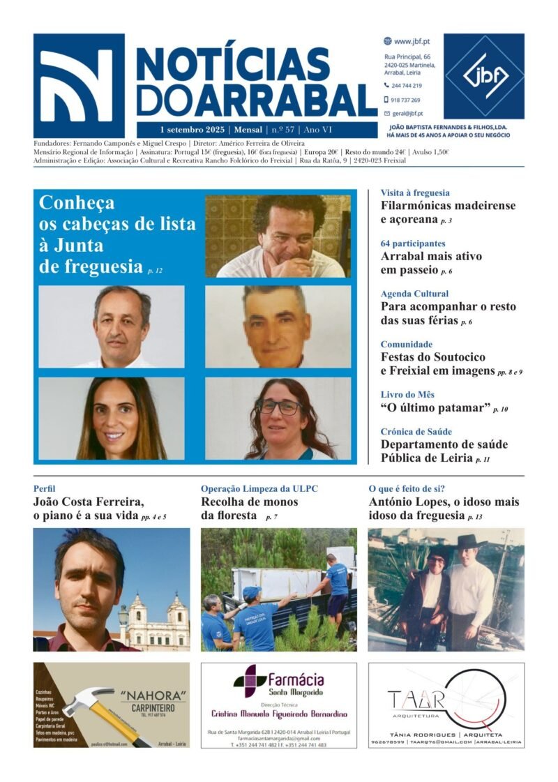 Capa — Notícias do Arrabal n.º 57 – setembro de 2025