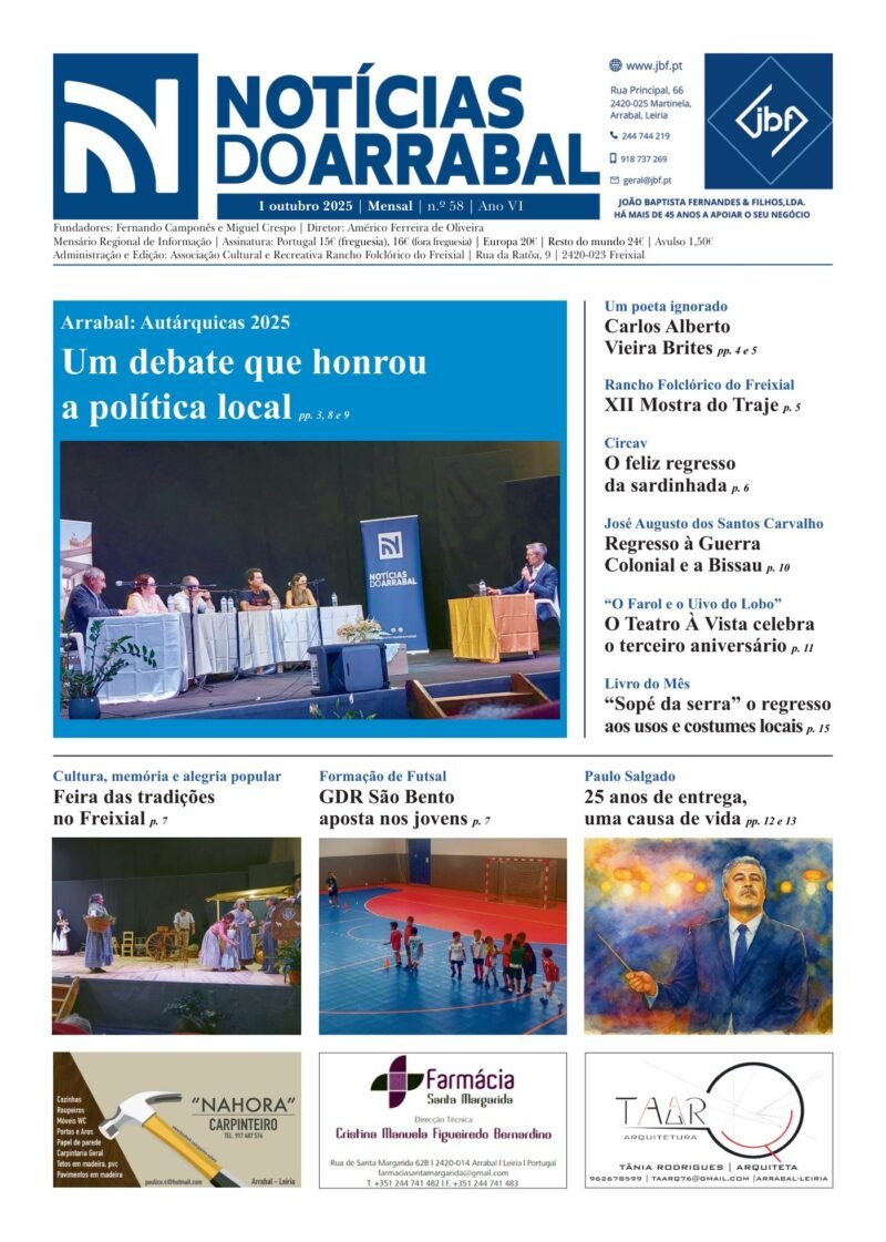 Capa — Notícias do Arrabal n.º 58 – outubro de 2025