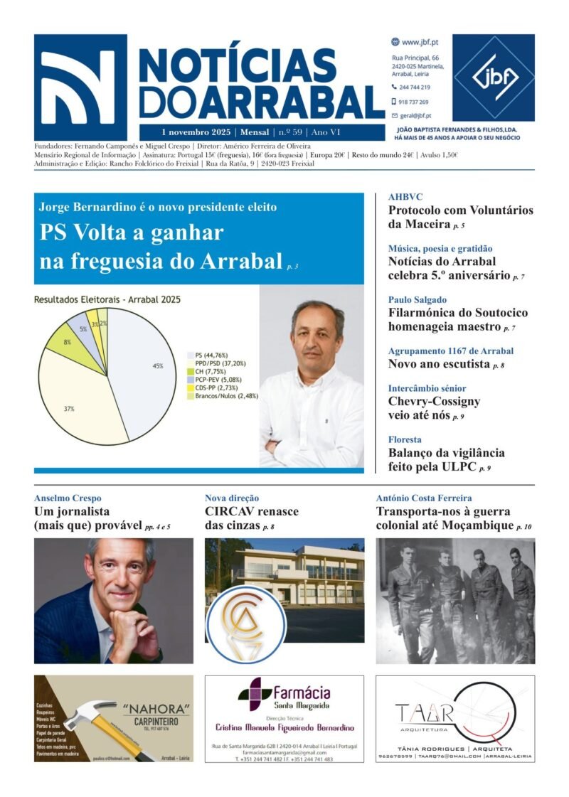 Capa — Notícias do Arrabal n.º 59 – novembro de 2025