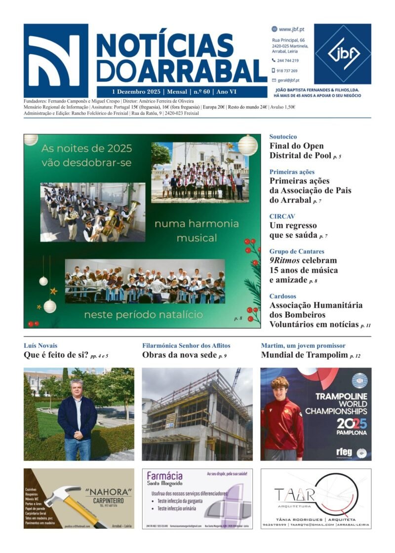 Capa — Notícias do Arrabal n.º 60 – dezembro de 2025