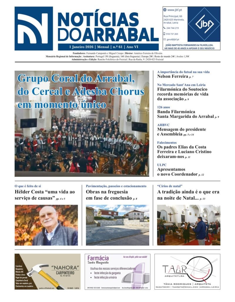Capa — Notícias do Arrabal n.º 61 – janeiro de 2026