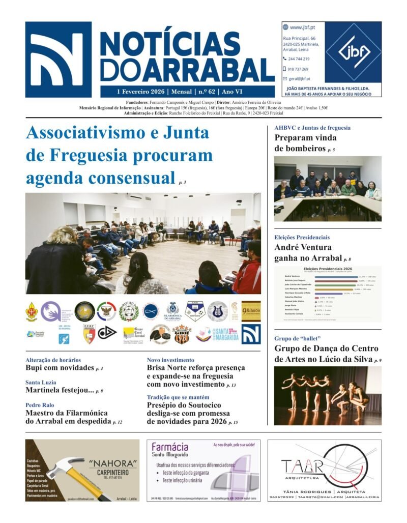Capa — Notícias do Arrabal n.º 62 – fevereiro de 2026