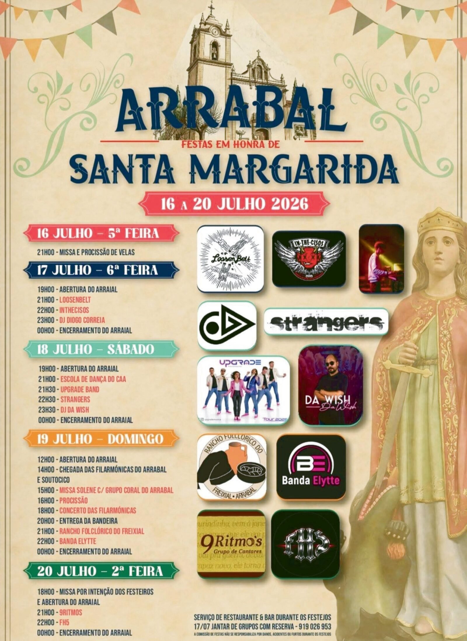 Cartaz das Festas em Honra de Santa Margarida, Arrabal