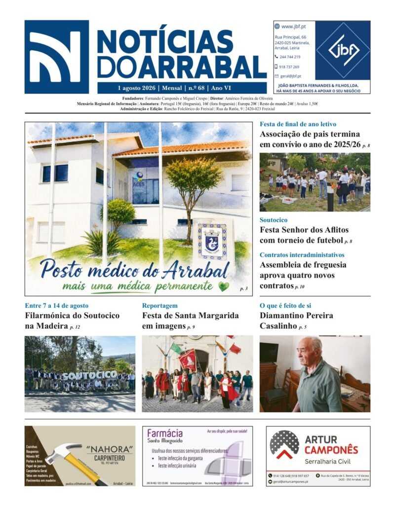 Capa — Notícias do Arrabal n.º 68 – agosto de 2026
